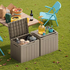 Devoko 30 Gallon Resin Deck Box 2 Pack Outdoor Indoor Waterproof Storage Box - Image 4