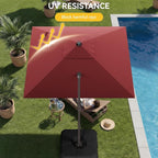 10x10FT Cantilever Outdoor Umbrella, 360° Rotating Large Offset Square Patio - Image 5