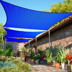 12' x 12' Blue Sun Shade Sail UPF50 Square smTAPR0816 Canopy Fabric Cloth Screen by ShadeMart