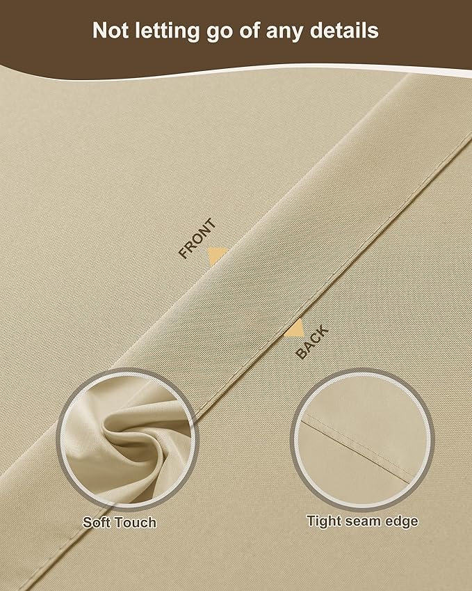 Outdoor Curtains for Patio Waterproof Rod Pocket 6 Pcs 110x95 Inch Cream | - Image 5