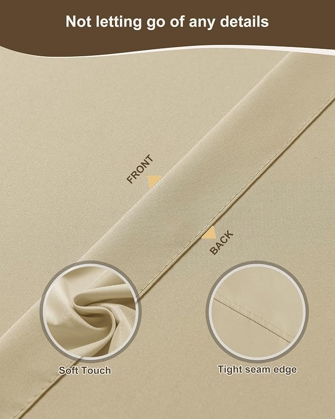 Outdoor Curtains for Patio Waterproof Rod Pocket 8 Pcs 54x84 Inch Cream | - Image 5