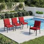 LVUYOYO Outdoor Patio Dining Chairs Set of 4, Metal Stackable Chairs Set - Image 2