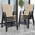 Stackable Patio Chairs Set of 8, Outdoor Chairs Set by Vimstora