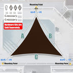 Amgo 8' x 8' x 8' Brown Triangle Sun Shade Sail Outdoor Canopy Awning UPF50+ - Image 6