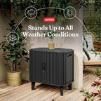 Keter Velo 30 Gallon Outdoor Storage Cabinet, Weather-Resistant Resin Deck Box - Image 3