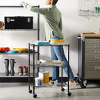 Amazon Basics 3-Shelf Adjustable Heavy Duty Storage Shelving Unit on 2" Wheels - Image 2