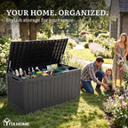 YITAHOME 100 Gallon Large Outdoor Deck Box | Waterproof Resin Storage Box - Image 3