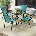 Giantex Set of 4 Stackable Patio Chairs, All Weather Resistant, Breathable & - Image 4