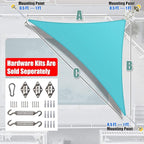 Amgo Custom Size 10' x 15' x 18' Turquoise Right Triangle Sun Shade Sail UPF50+ - Image 6