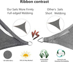 Tronssien Triangle 16'x16'x16' Sun Shade Sail, 95% UV Blockage Canopy Awning - Image 5