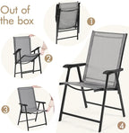Yaheetech Patio Dining Chairs Set of 4 Outdoor Folding Lawn Chairs, folds flat - Image 7