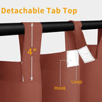 Easy-Going Outdoor Patio Curtains 2 Panels, 110x120 inch, Terra Red | Privacy - Image 2