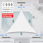 Amgo Custom Size 25' x 25' x 25' White Triangle Sun Shade Sail UPF50+ AGTAPT12 - Image 6