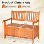 Tangkula Outdoor Wood Storage Bench Deck Box, Entryway Porch Storage Bench - Image 3