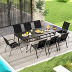 S AFSTAR Outdoor Chairs Set of 4, Stackable Patio Chairs - Image 4