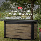 Keter Signature Collection 100 Gallon Resin Deck Box Organization Box and - Image 3