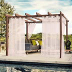 BONZER Sheer Outdoor Curtains for Patio Waterproof 2 Panels | Grommet Light - Image 2