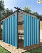 Extra Wide Outdoor Curtains for Patio Waterproof 2 Pcs 110x95 Inch Teal | by HolidayIdeas