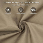 slashome 200" x 103" Pergola Replacement Canopy, Fits L-PG152PST-B, Khaki | - Image 5
