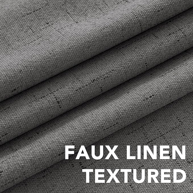 H.VERSAILTEX Linen Blackout Curtains 63 Inches Long 100% Absolutely Blackout - Image 4