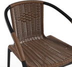 Flash Furniture Lila Medium Brown Rattan Indoor-Outdoor Restaurant Stack Chair - Image 11