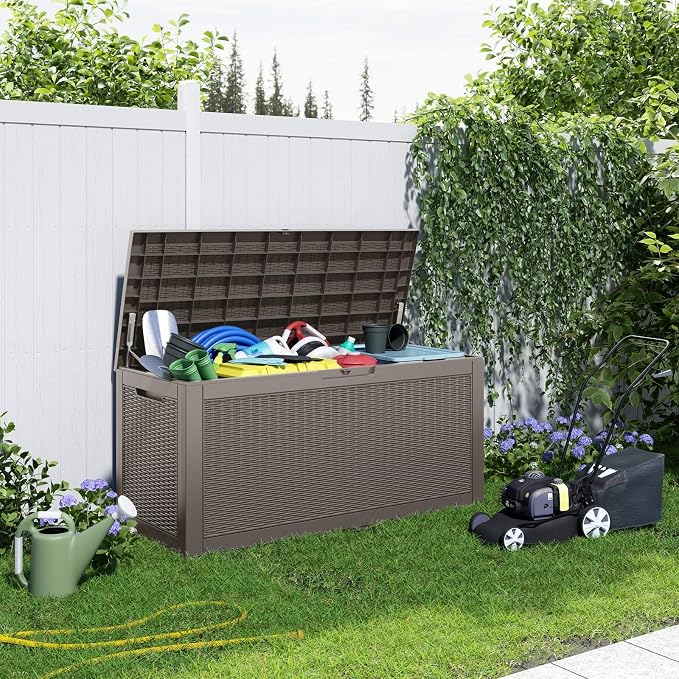 ROJIK 110 Gallon Deck Boxes Outdoor Waterproof, Weatherproof Outdoor Storage - Image 3