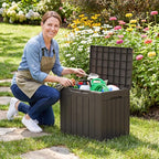 Flamaker Deck Box 30 Gallon, Waterproof Resin Small Storage Box - Image 7