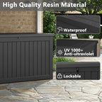 280 Gallon Outdoor Storage Box, Resin Deck Boxes Indoor and outdoor, Waterproof - Image 3