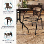Flash Furniture Lila Modern Rattan Indoor/Outdoor Stackable Dining Chairs - Image 6