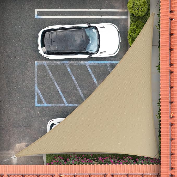 Royal Shade 5' x 10' x 11.2' Sand Beige Right Triangle Sun Shade Sail Order To by RoyalShade