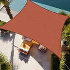 Shade&Beyond Rectangle Sun Shade Sail 20'X20' Permeable Canopy Rust Red by ShadeBeyond