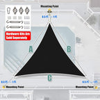 Amgo Custom Size 13' x 13' x 13' Black Triangle Sun Shade Sail UPF50+ AGTAPT10 - Image 6