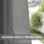 Linen Outdoor Curtains for Patio Waterproof 4 Pcs 110x95 In Light Grey | Light - Image 5