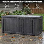 Outdoor Storage Box, 150 Gallon Waterproof Deck Box, Piston-Assisted Resin Trunk - Image 5