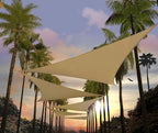 Amgo Custom Size 6' x 6' x 6' Sand Beige Triangle Sun Shade Sail UPF50+ AGTAPT10 by Amgo