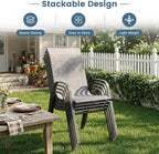 DIFY Patio Chairs Set of 4, Stackable Outdoor Dining Chairs Set - Image 4