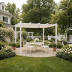 PURPLE LEAF Outdoor Pergola 10' x 13' White Pergola, Double Canopy, anchored - Image 11