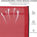 Outdoor Patio Chairs Set of 6 Stackable Dining Chairs All-Weather Textilene - Image 7