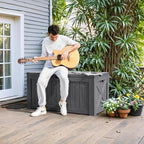Greesum 120 Gallon Deck Box, Resin Outdoor Storage Container, Garden Tools - Image 6