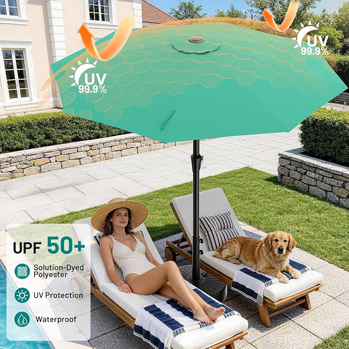9 FT Patio Umbrella for Outdoor, Outdoor Table Umbrella - Image 4