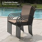 Outdoor Chairs Set of 8, Stackable Patio Dining Chairs - Image 5