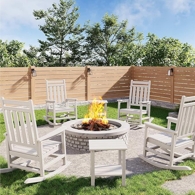 HDPE Rocking Chair Outdoor Set of 4 by Garvee