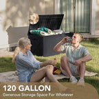 Devoko 120 Gallon Deck Box Resin Outdoor Storage Box Waterproof | Large Outdoor - Image 9