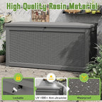 330 Gallon Outdoor Storage Box, Resin Large Deck Box Outdoor Waterproof Storage - Image 4