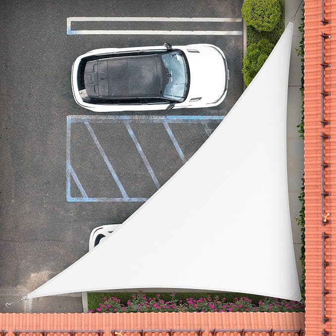 Royal Shade 19' x 21' x 28.3' White Right Triangle Sun Shade Sail Order to Make by RoyalShade