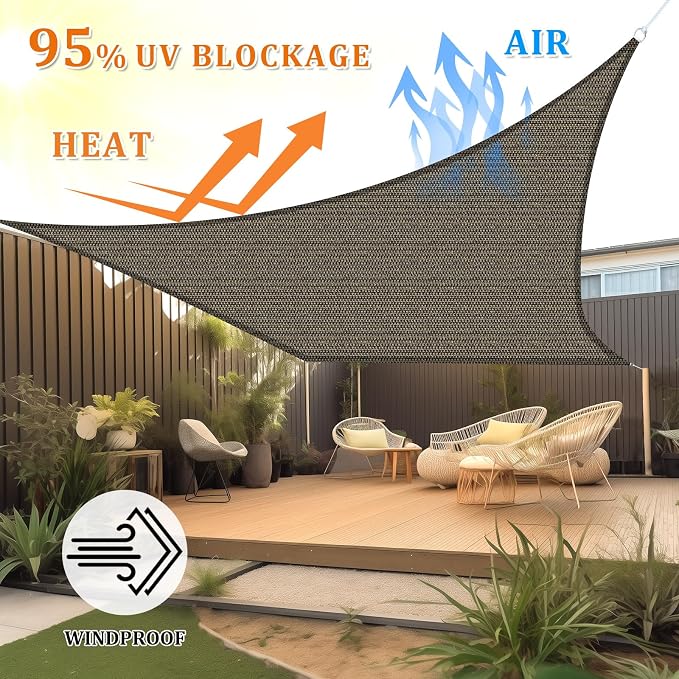 Shade&Beyond 4'x10' Sun Shade Sail Canopy Rectangle, UV Block Breathable Curved - Image 2