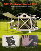 VEVOR Pop up Gazebo Screen Tent, 15 x 15 ft, 13-Sided Spherical Camping Canopy - Image 6