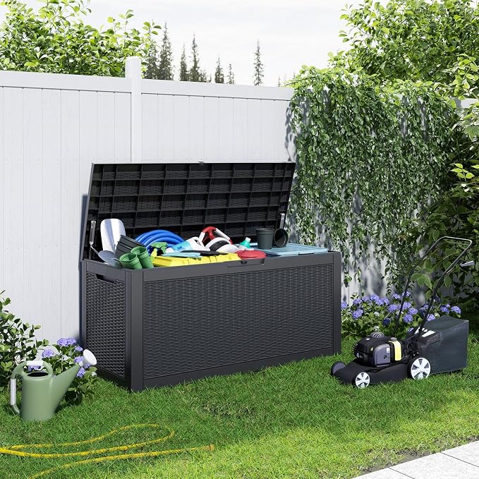 125 Gallon Outdoor Storage Box, Large Waterproof UV Resistant Deck Box - Image 3