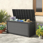 120 Gallon Waterproof Large Resin Deck Box, Lockable Large Outdoor Storage - Image 7