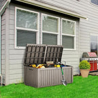 Outdoor Storage Box, 180 Gallon Waterproof Deck Box, Piston-Lift Tall Standing - Image 2
